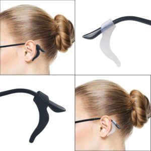 YINGFENG 20 Pairs Glasses Anti-slip Silicone Ear Clip, Glasses Holder With Storage Box, Eyeglass Ear Grips, Safety Eyewear Retainers for Sunglasses Presbyopia Glasses Sports Glasses (10 Black 10 white