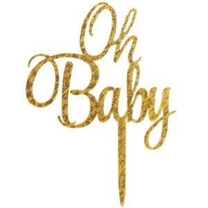 oh baby cake topper gold glitter for baby shower cake toppers for boys oh cake topper for girl baby birthday party cake decoration