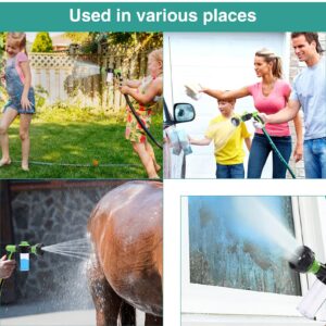 Garden Hose Nozzle, High Pressure Spray Gun Nozzle, 8 Spray Patterns for Watering Plants, Lawn, Patio, Cleaning, Showering Pet with 3.5oz/100cc Soap Dispenser Bottle