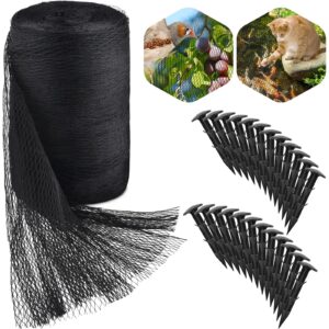 pacetap pond netting kit 20 x 30 ft,pond netting for leaves,koi pond cover,heavy duty koi pond netting,pool protective cover netting protecting koi fish from birds, cats -stakes included