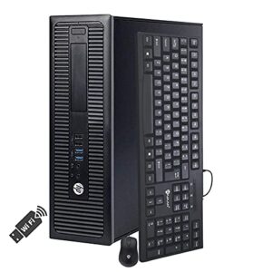 HP ProDesk 600 G1 SFF Business Desktop Computer PC with GeForce GT 1030 - Intel i5 4th Gen 3.20 GHz, 8GB RAM, 256GB SSD, Wireless WiFi, Keyboard & Mouse Combo, Windows 10 Pro Multi Language (Renewed)