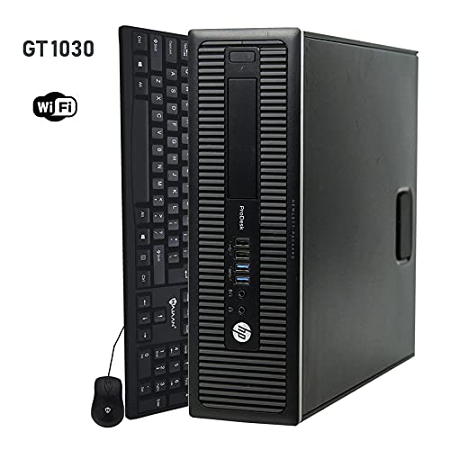 HP ProDesk 600 G1 SFF Business Desktop Computer PC with GeForce GT 1030 - Intel i5 4th Gen 3.20 GHz, 8GB RAM, 256GB SSD, Wireless WiFi, Keyboard & Mouse Combo, Windows 10 Pro Multi Language (Renewed)