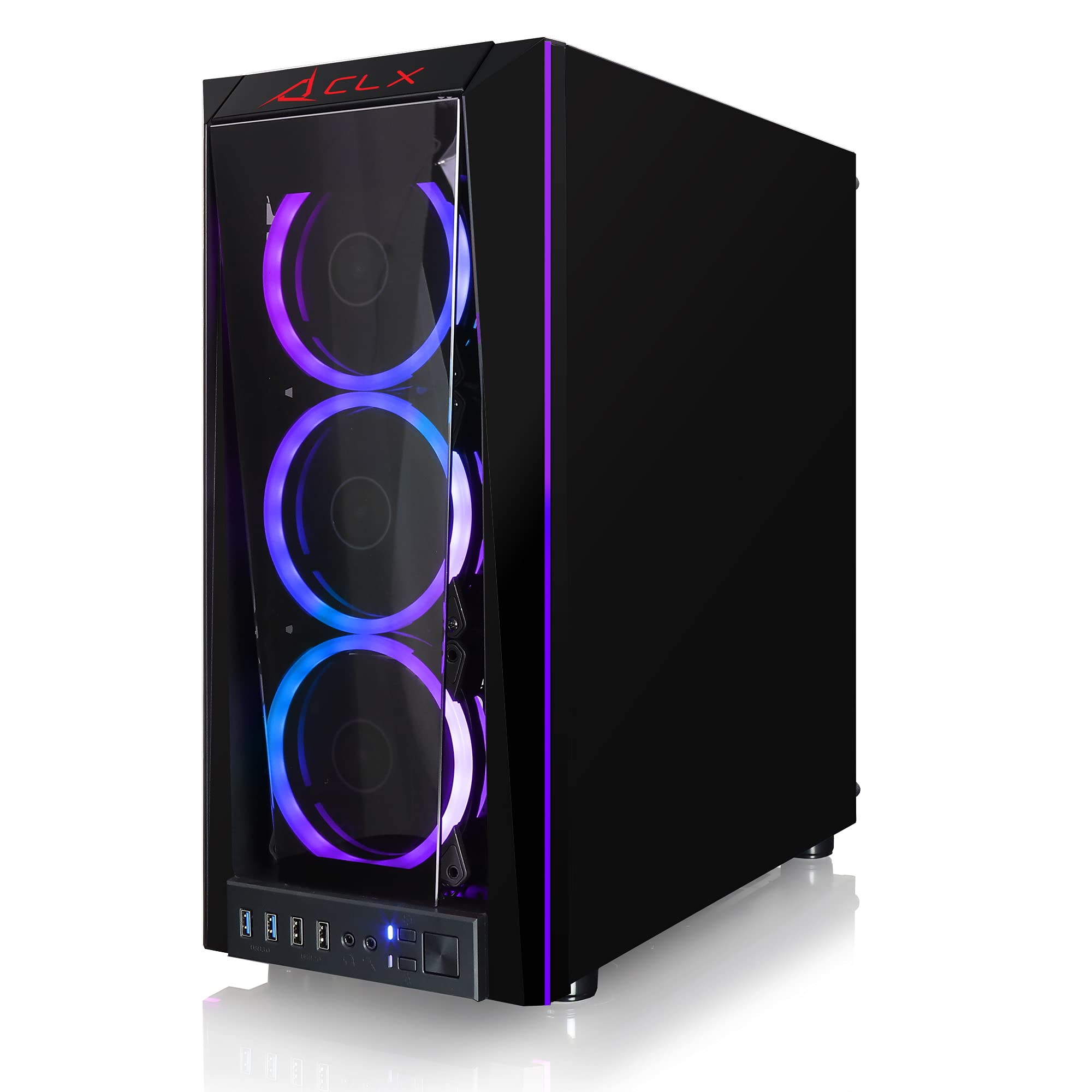 CLX Set Gaming Desktop - Liquid Cooled Intel Core i7 10700KF 3.8GHz 8-Core Processor, 32GB DDR4 Memory, GeForce RTX 3060 12GB GDDR6 Graphics, 500GB SSD, 4TB HDD, WiFi, Windows 11 Home 64-bit,Black