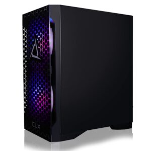 CLX Set Gaming Desktop - Liquid Cooled AMD Ryzen 7 5800X 3.8GHz 8-Core Processor, 16GB DDR4 Memory, GeForce RTX 3060 12GB GDDR6 Graphics, 500GB SSD, 3TB HDD, WiFi, Windows 11 Home 64-bit, Black