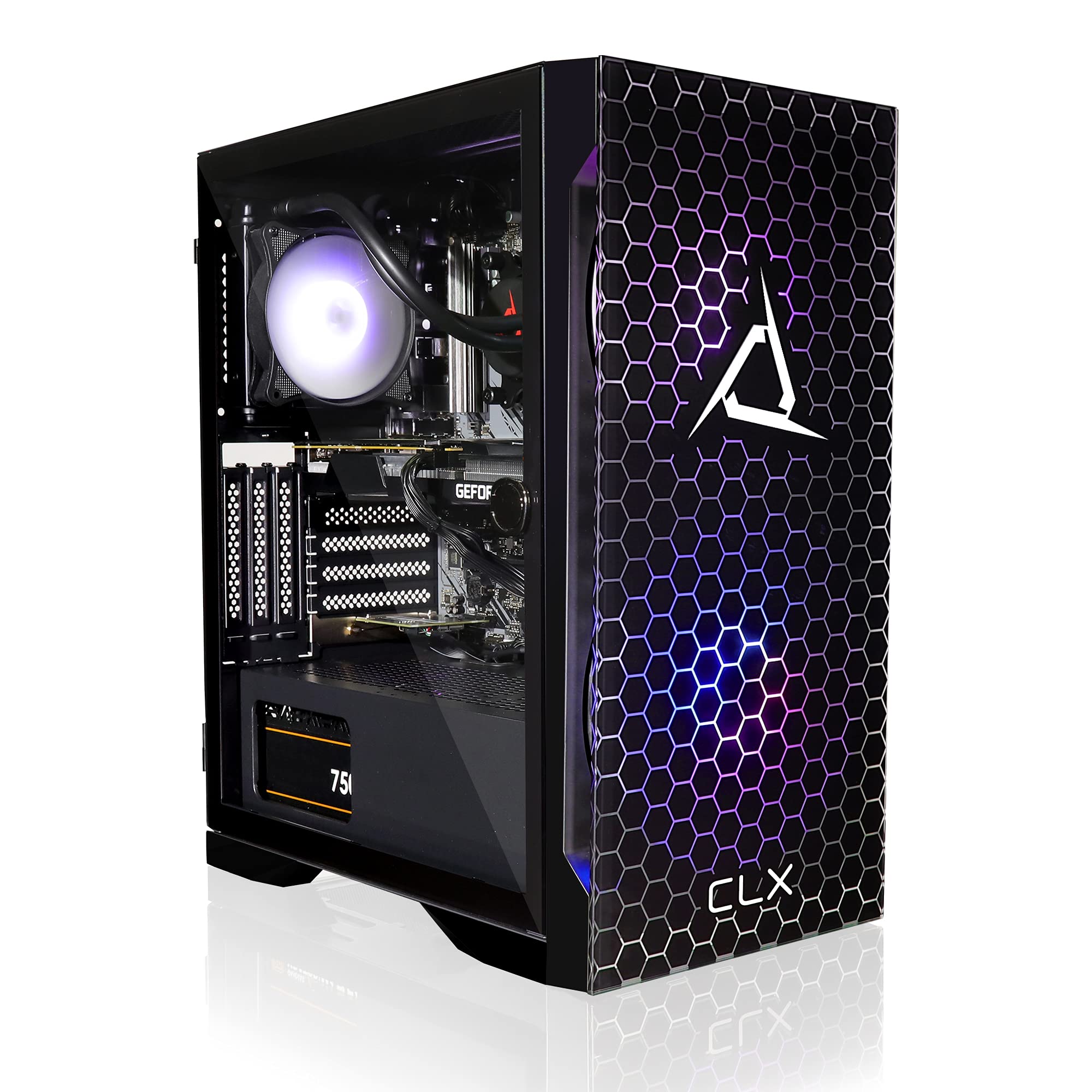 CLX Set Gaming Desktop - Liquid Cooled AMD Ryzen 9 5900X 3.7GHz 12-Core Processor, 16GB DDR4 Memory, GeForce RTX 3060 12GB GDDR6 Graphics, 500GB SSD, 3TB HDD, WiFi, Windows 11 Home 64-bit,Black