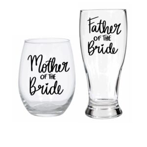 jemley wedding gift set for the mother and father of the bride | wine & beer wedding gift | bride’s parents | mother of the bride - father of the bride