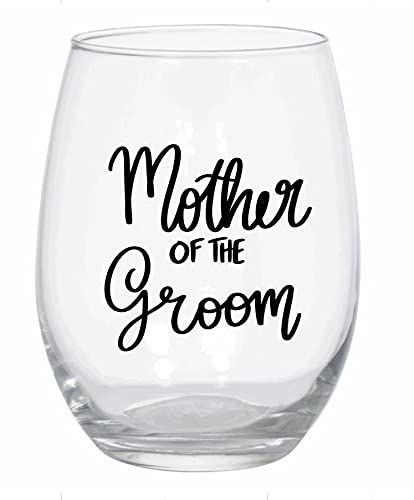 Jemley Wedding Gift Set for Mother of the Groom & Father of the Groom | Stemless Wine Glass & Beer Pint Set | Wedding Present for Groom's Parents