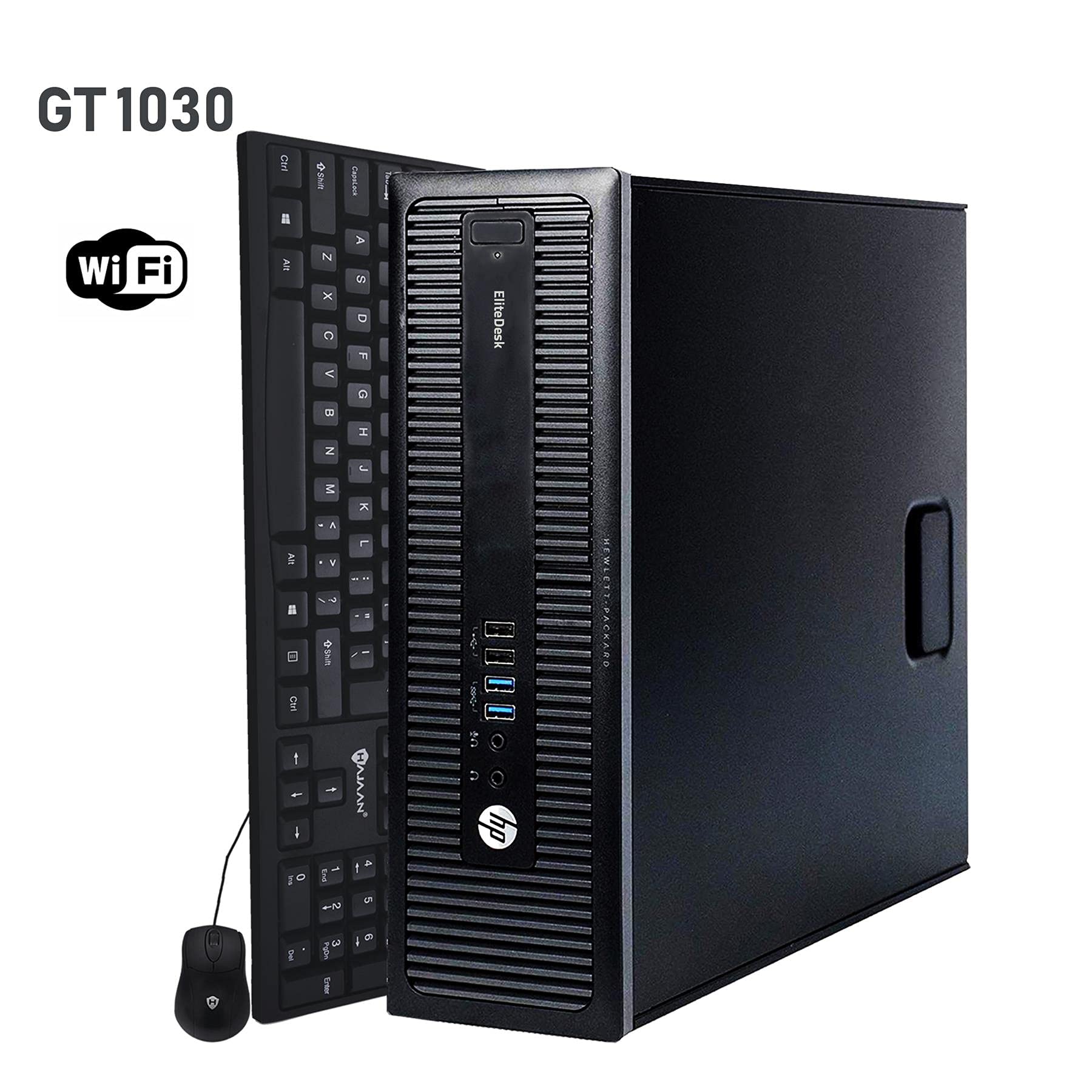 HP EliteDesk 800 G2 SFF Computer High Performance Desktop PC - GeForce GT 1030 (Intel i5 6th Gen Processor Upto 3.60 GHz, 8GB RAM, 512GB SSD, WiFi, Windows 10 Pro(64-bit), Keyboard & Mouse)(Renewed)