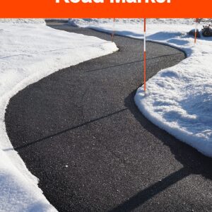 10 pcs Driveway Reflective Markers - 48 inch Snow Stakes with Highly Visible Reflective Tape, 1/4 inch Dia Snow Pole Stake for Parking, Home, Road