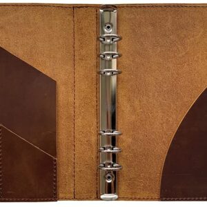 2024-2025 Leather Planner - A5 Genuine Leather Binder Planner with Weekly & Monthly Pages for Men and Women, Inner Pockets and Pen Holder, Refillable