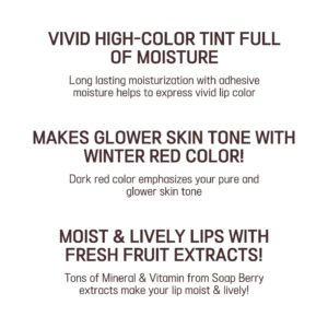 ETUDE Dear Darling Water Gel Tint Ice Cream (RD307 Watermelon Red) (21AD)| Vivid High-Color Lip Tint with Minerals and Vitamins from Soap Berry Extract to Moisture Your Lips