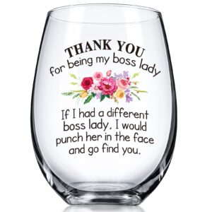 thank you for being my leader lady wine glass gifts for women leader lady wine glass wine glass (flower)
