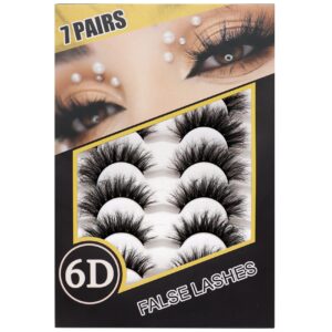 Veleasha False Eyelashes Wispy Faux Mink Lashes Fluffy Handmade Fake Eyelashes Natural Look 7 Pairs Pack Luxury Cat Eye Lashes (804)