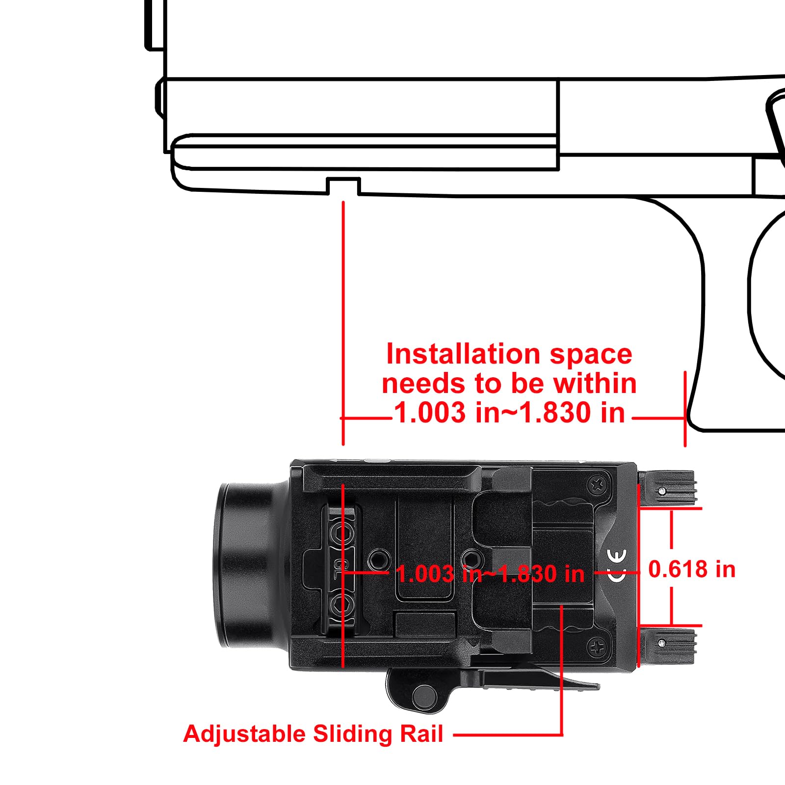 OLIGHT Baldr S 800 Lumens Compact Rail Mount Weaponlight with Green Beam and White LED Combo, Magnetic USB Rechargeable Tactical Flashlight with 1913 or GL Rail, Battery Included (Black)