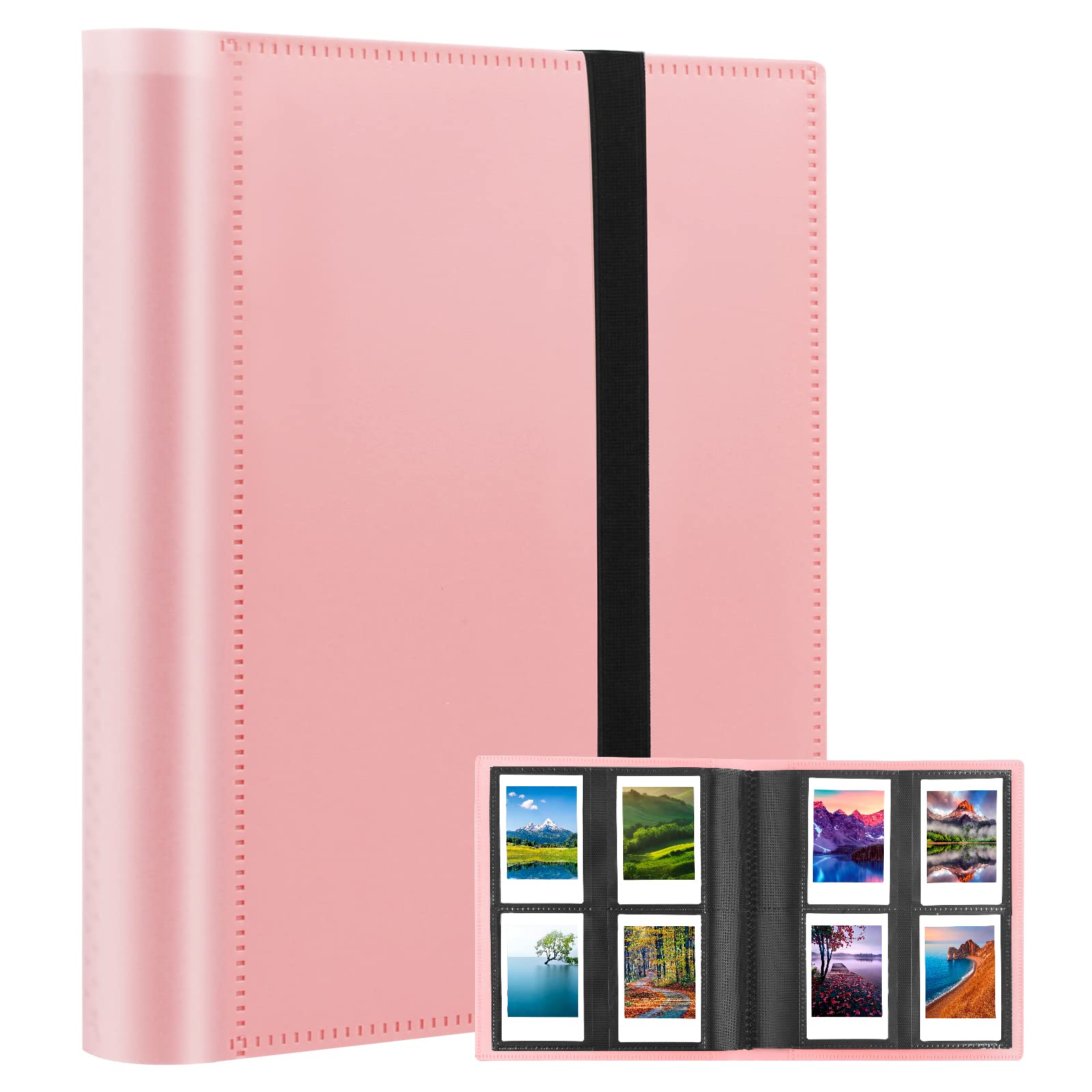 192 Pockets Album for Fujifilm Instax Mini Camera, Polaroid Instant Cameras, Photo Albums for Fujifilm Instax Mini 11 90 70 9 8 LiPlay Instant Film Cameras, 2x3 Photo Album (Pink)