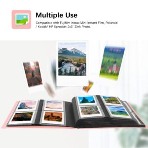 192 Pockets Album for Fujifilm Instax Mini Camera, Polaroid Instant Cameras, Photo Albums for Fujifilm Instax Mini 11 90 70 9 8 LiPlay Instant Film Cameras, 2x3 Photo Album (Pink)