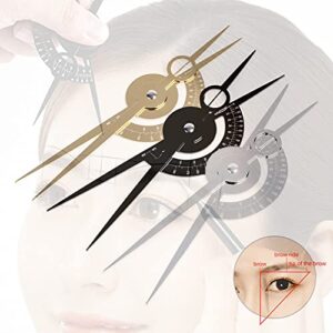 Eyebrow Golden Ratio Caliper Stencil Ruler Makeup Measure Eyebrow Guide Ruler Permanent Tools Calipers Tattoo Eyebrow Line Lip Double Scale Tattoo Stencils Sliding Gauge (Black)