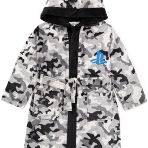 Playstation Dressing Gown Boys Kids Game Pocket Bathrobe 13-14 Years