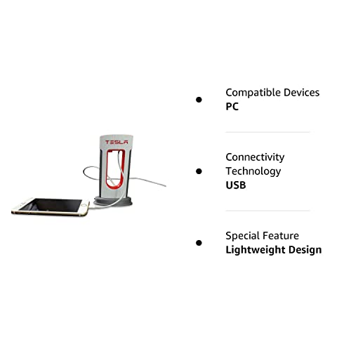 Desktop Supercharger Replica Charging Station, Supercharger Station - Fits USB-C Cables for Android and iPhone (Red)