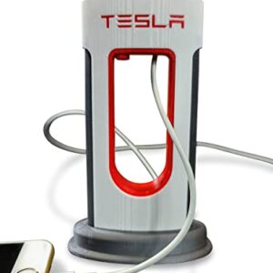 Desktop Supercharger Replica Charging Station, Supercharger Station - Fits USB-C Cables for Android and iPhone (Red)