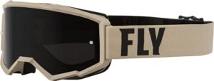 fly racing 2022 focus sand goggles (khaki/brown dark smoke lens)