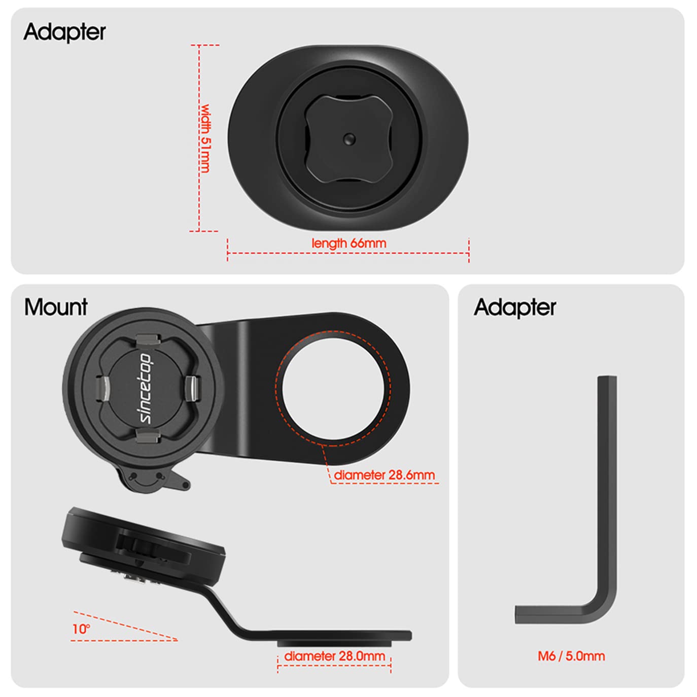 sincetop Bike Phone Mount,Mountain Bicycle Stem Cell Phone Holder,Universal Aluminum Handlebar Phone Clamp,Cycling Mobile Phone Clip,MTB Road Bike Quick Attach/Release for iPhone Google【2nd Gen】