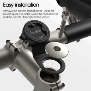 sincetop Bike Phone Mount,Mountain Bicycle Stem Cell Phone Holder,Universal Aluminum Handlebar Phone Clamp,Cycling Mobile Phone Clip,MTB Road Bike Quick Attach/Release for iPhone Google【2nd Gen】