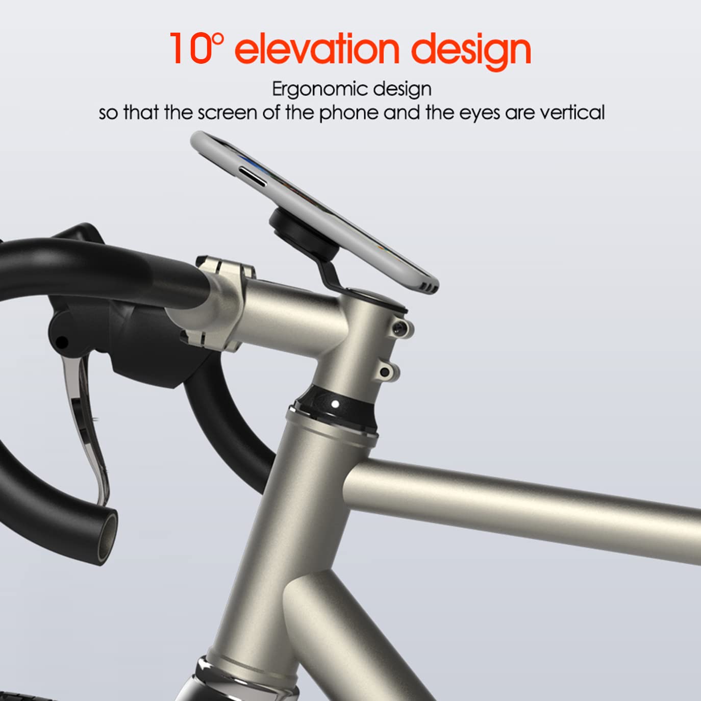 sincetop Bike Phone Mount,Mountain Bicycle Stem Cell Phone Holder,Universal Aluminum Handlebar Phone Clamp,Cycling Mobile Phone Clip,MTB Road Bike Quick Attach/Release for iPhone Google【2nd Gen】