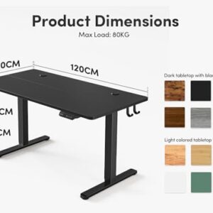 FEZIBO Electric Standing Desk, 48 x 24 Inches Height Adjustable Stand up Desk, Sit Stand Home Office Desk, Computer Desk, White