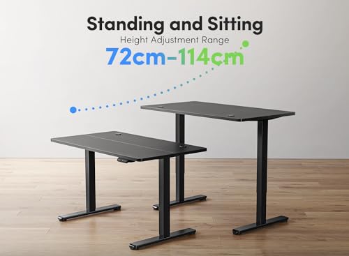 FEZIBO Electric Standing Desk, 48 x 24 Inches Height Adjustable Stand up Desk, Sit Stand Home Office Desk, Computer Desk, White