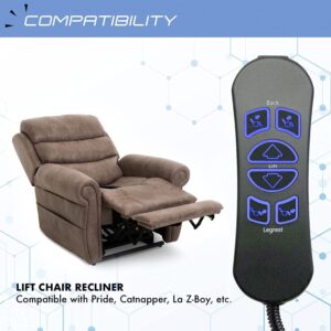 IdeaEuropa 6 Button 5 Pin Prong Remote Handset Controller with USB Hand Control for Catnapper Lift Chairs Power Recliners