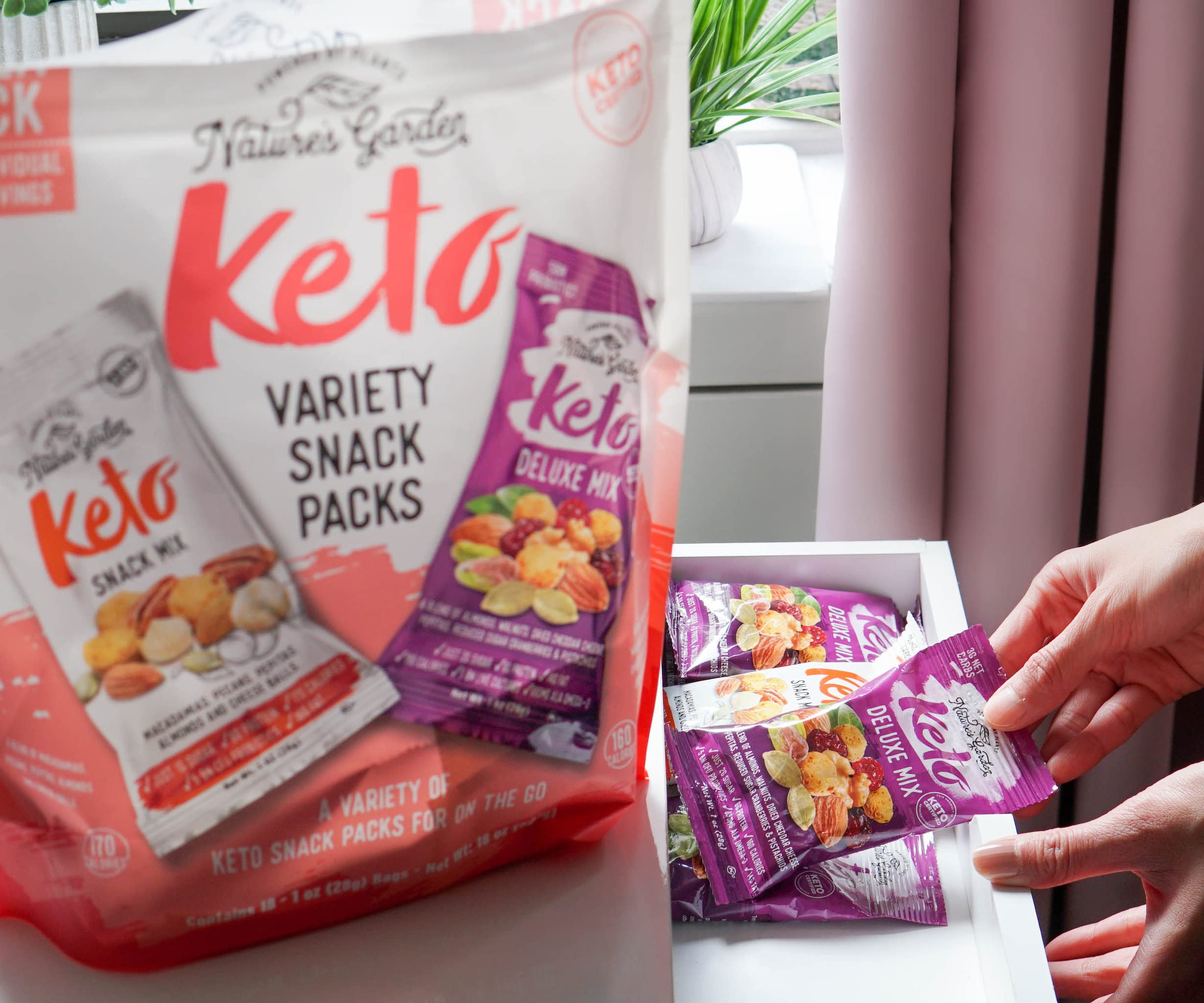 Nature’s Garden Keto Variety Snack Packs – Keto Snack Mix, Keto Deluxe Mix, Heart Healthy Nuts, Probiotic Cheese Balls, Mixed Nuts, Gluten-Free, Energy Boost, Healthy Snacks– 1 Oz Bags (18 Individual Servings)