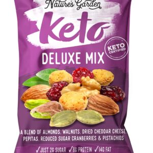 Nature’s Garden Keto Variety Snack Packs – Keto Snack Mix, Keto Deluxe Mix, Heart Healthy Nuts, Probiotic Cheese Balls, Mixed Nuts, Gluten-Free, Energy Boost, Healthy Snacks– 1 Oz Bags (18 Individual Servings)