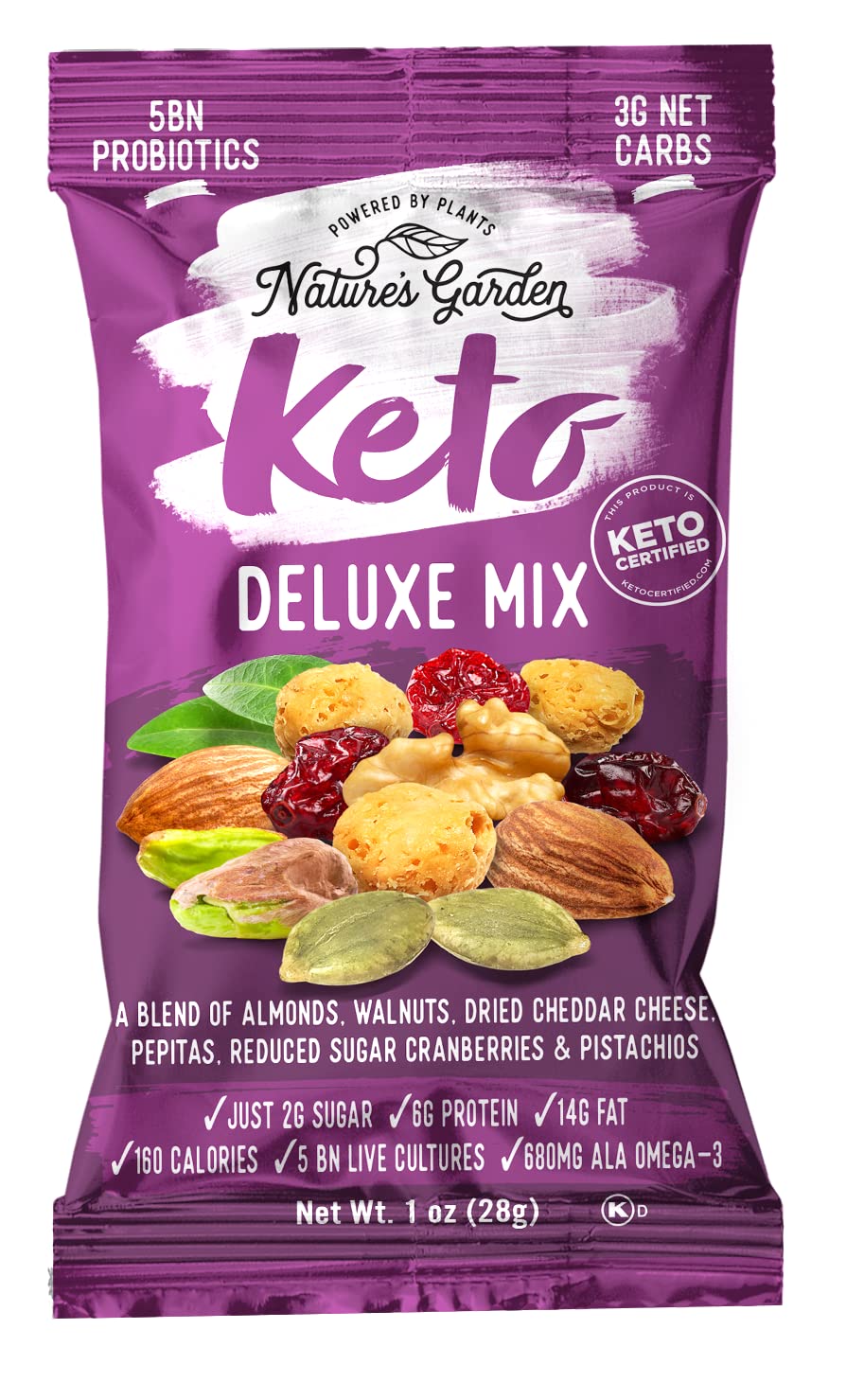 Nature’s Garden Keto Variety Snack Packs – Keto Snack Mix, Keto Deluxe Mix, Heart Healthy Nuts, Probiotic Cheese Balls, Mixed Nuts, Gluten-Free, Energy Boost, Healthy Snacks– 1 Oz Bags (18 Individual Servings)