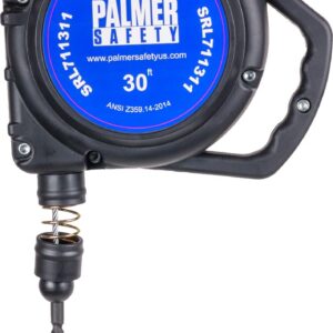 Palmer Safety SRD 30 FT. Self Retracting Lifeline I ANSI Z359.14-2021 Class 1 I SRL Device Swivel Top Galvanized Cable w/Small Steel Snap Hook I Fall Arrest Safety Yoyo