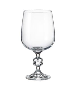 czech bohemian crystal glass wine glasses 8oz./230ml. set of 6 "sterna" vintage design elegant stem goblets wine champagne wedding birthday housewarming anniversary