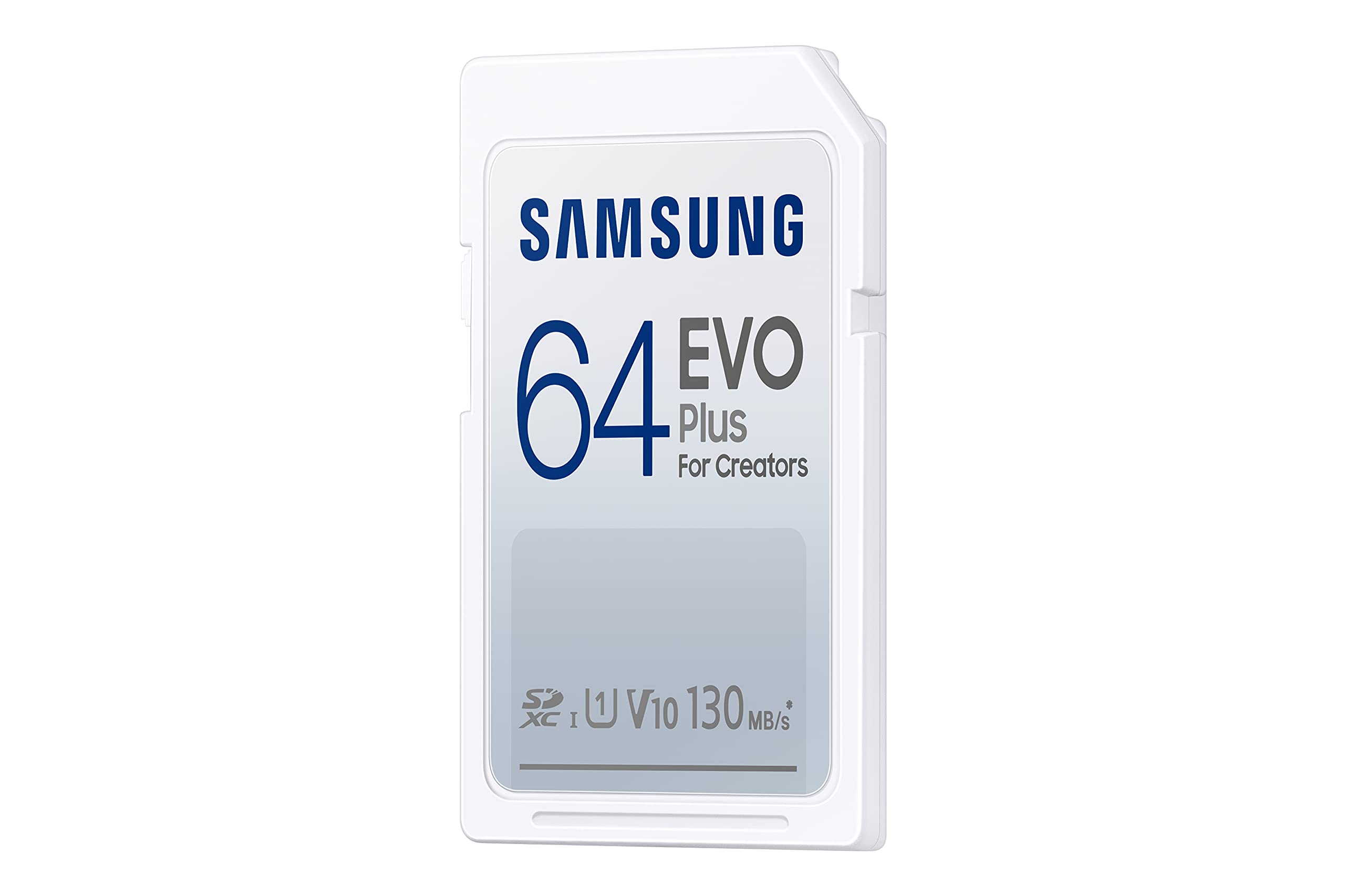 SAMSUNG EVO Plus Full Size 64 GB SDXC Card 130MB/s Full HD & 4K UHD, UHS-I, U1, V10 (MB-SC64K/AM)