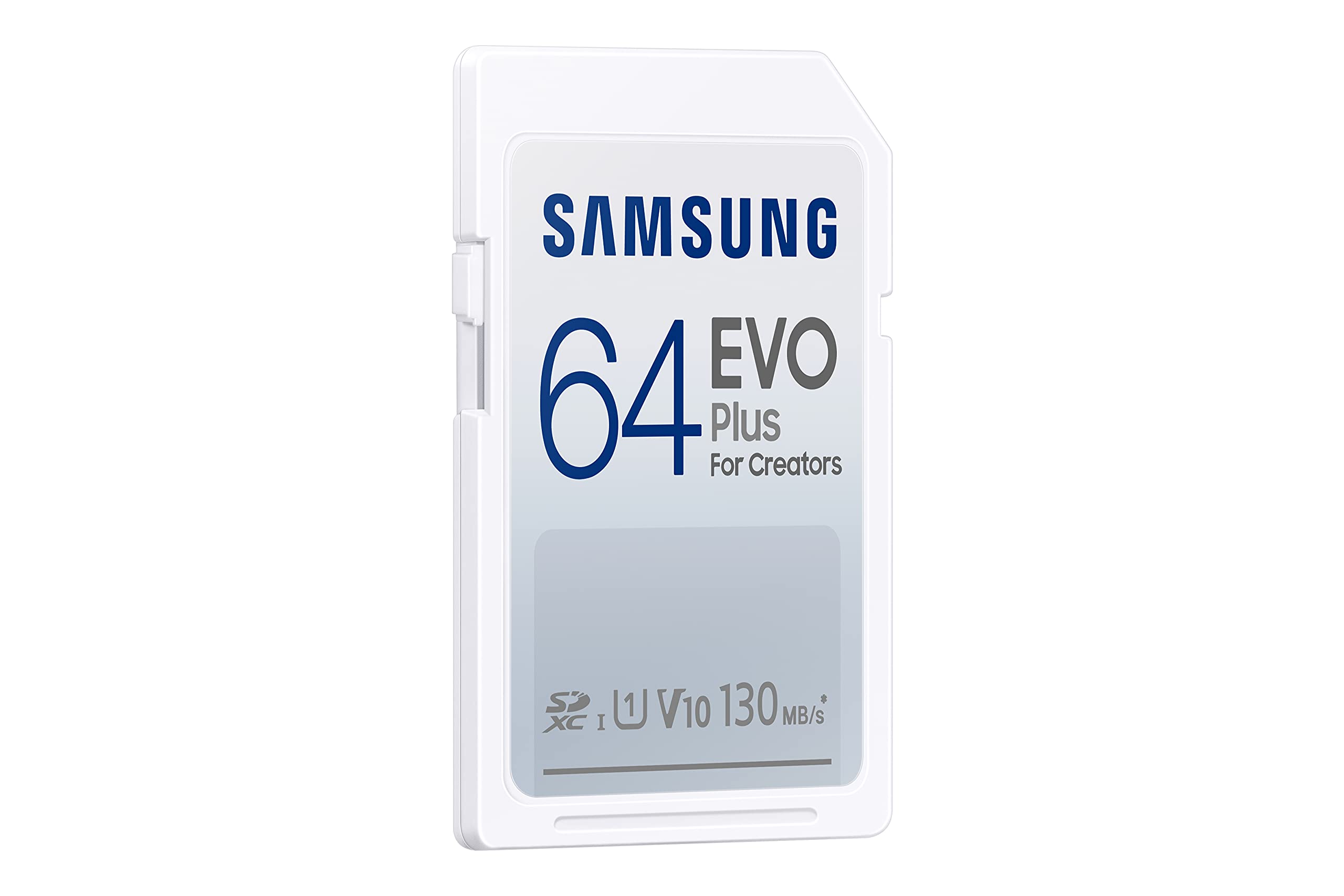 SAMSUNG EVO Plus Full Size 64 GB SDXC Card 130MB/s Full HD & 4K UHD, UHS-I, U1, V10 (MB-SC64K/AM)