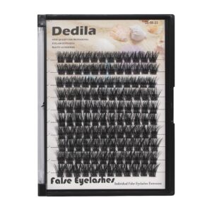 Dedila 120 Pcs Handmade D Curl Makeup Clusters Eye lashes Extensions Mixed 10-12-14-16mm/12-14-16mm/14-16-18mm D Curl Soft and Lightweight Individual false eyelashes Wide Stem (Mixed 14-16-18mm)