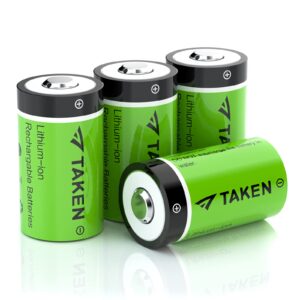 taken 4 pack 123 batteries lithium 3.7v cr123 batteries [can be recharged] for arlo cameras (vmc3030/vmk3200/vms3330/3430/3530), flashlight, microphone