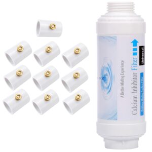 mornajina 10 packs 1/2" pvc misting nozzles coupling with brass mist nozzle + calcium inhibitor filter