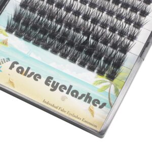 Dedila Large Tray -Wide Stem Mixed 10-12-14-16mm/12-14-16mm/14-16-18mm Cluster Eyelashes Home DIY Lashes Extensions D Curl Thickness 0.07mm Individual False Eyelashes (Mixed 10-12-14-16mm)