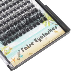 Dedila Large Tray -Wide Stem Mixed 10-12-14-16mm/12-14-16mm/14-16-18mm Cluster Eyelashes Home DIY Lashes Extensions D Curl Thickness 0.07mm Individual False Eyelashes (Mixed 10-12-14-16mm)