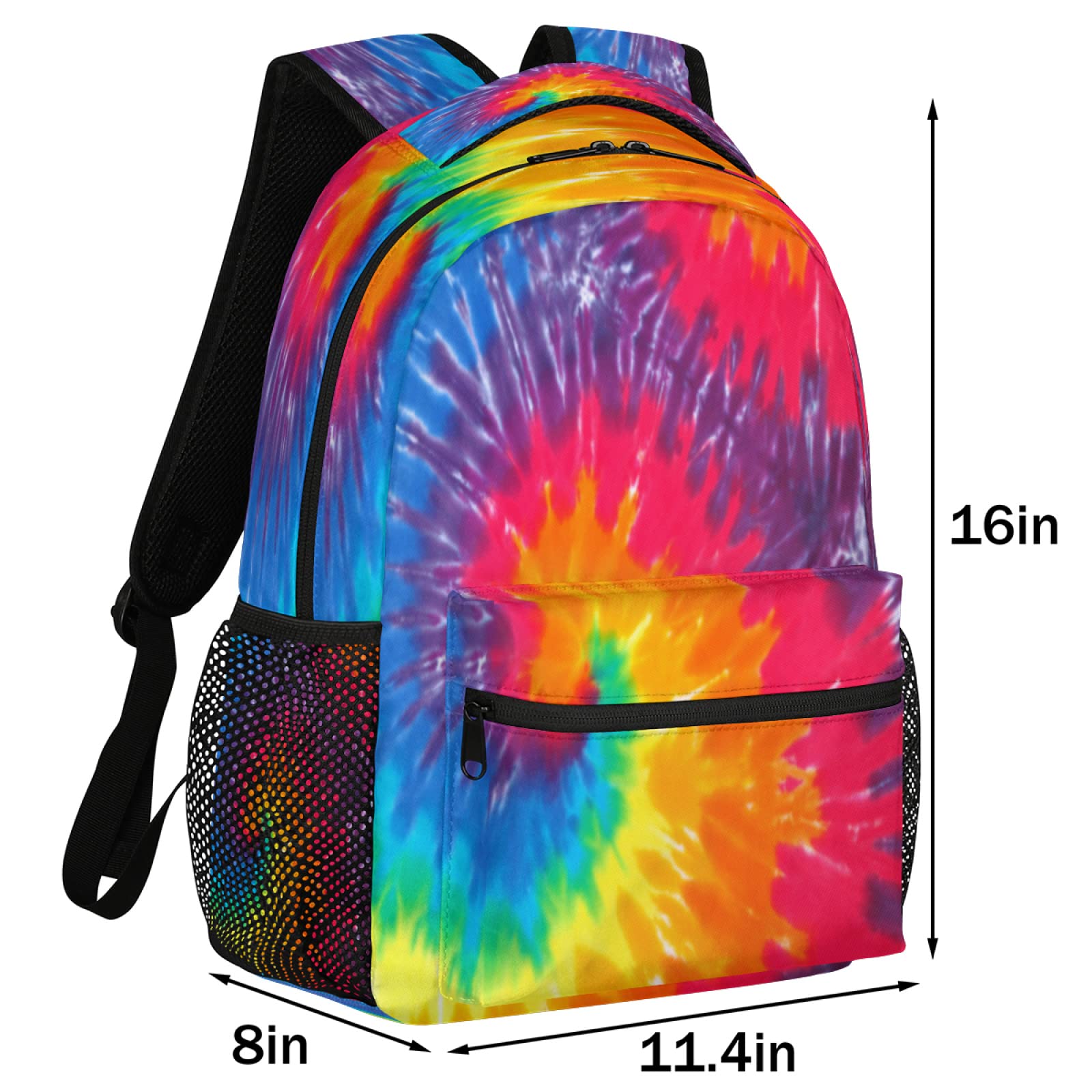 Rainbow Tie Dye Backpacks for Girls Boys, Abstract Travel Backpack Laptop Backpack Waterproof School Backpack Bookbags for Teens Kids Backpack with Multiple Pocket