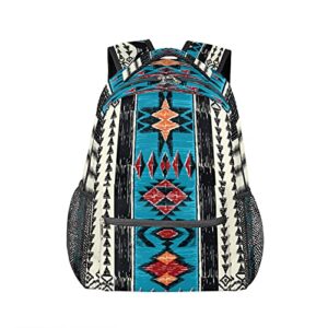 aztec school backpacks for girl student daybag water resistant，navajo pattern travel schoolbag for women/men college bookbags medium