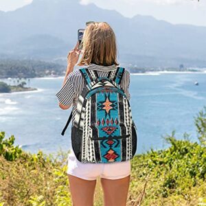 Aztec School Backpacks for Girl Student Daybag Water Resistant，Navajo Pattern Travel Schoolbag for Women/Men College Bookbags Medium