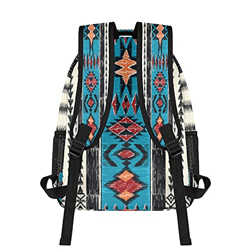 Aztec School Backpacks for Girl Student Daybag Water Resistant，Navajo Pattern Travel Schoolbag for Women/Men College Bookbags Medium
