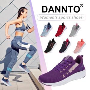 Dannto Women Running Shoes Lightweight Walking Sneakers Tennis Gym Athletic Sports Casual Fashion Jogging Purple,38,US 8