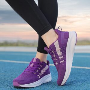 Dannto Women Running Shoes Lightweight Walking Sneakers Tennis Gym Athletic Sports Casual Fashion Jogging Purple,38,US 8