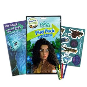 Disney Raya And The Last Dragon Mini Backpack For Kids Toddlers - 3 Pc Bundle With 11" Raya School Bag And Moana Stickers and More For Girls And Boys | Raya School Supplies Travel Bag Set